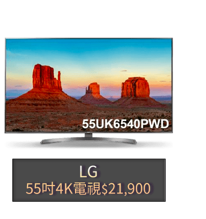 LG 55吋4K電視$21900